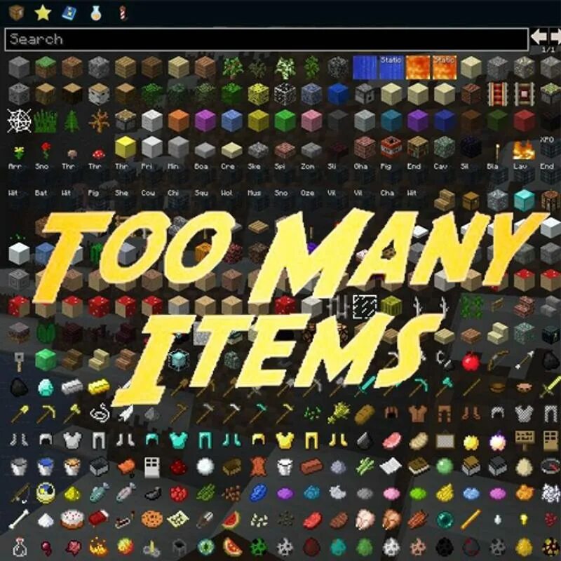 Мод TOOMANYITEMS. More items. To many items. Too many items 1.19.2. A lot more items