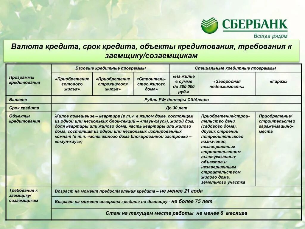 Требования к заёмщику в Сбербанке. Требования к заемщику по кредиту. Стаж работы для кредита в Сбербанк. Кредитные программы Сбербанка.