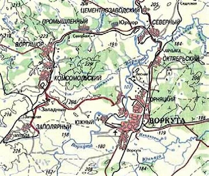Карта дорог воркуты. Карта дорог воркуты