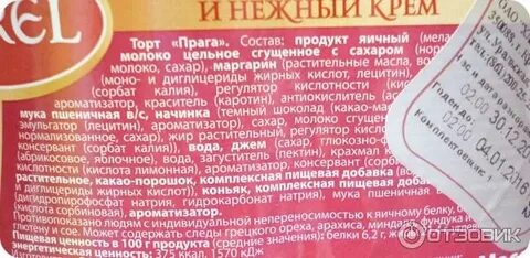Торт прага состав