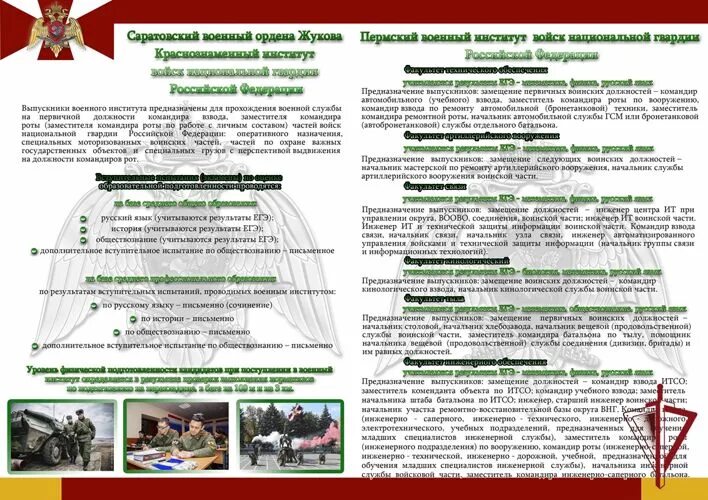 Информация для абитуриента по поступлению в военные вузы. Саратовский ВНГ военный институт абитуриенту. Военные институты войск национальной гвардии. Инженерная подготовка военнослужащих ВНГ РФ.