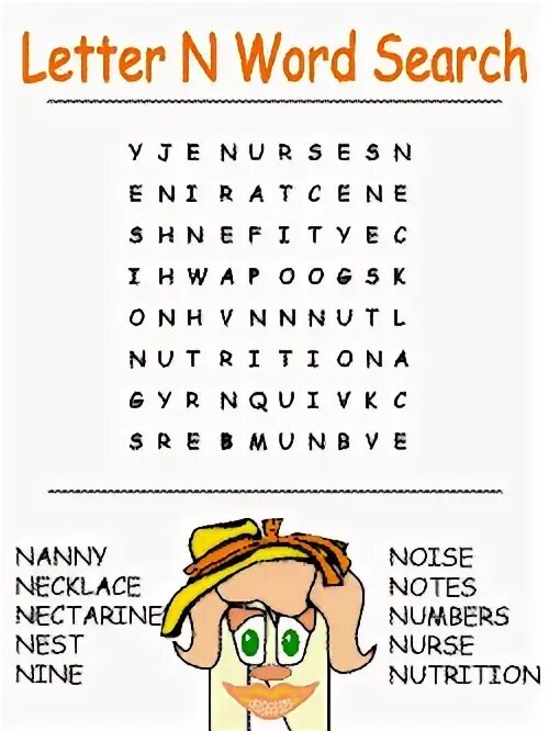 What is n word. Letter n words. alphabet wordsearch. n word. wordsearch alphabet for kids.