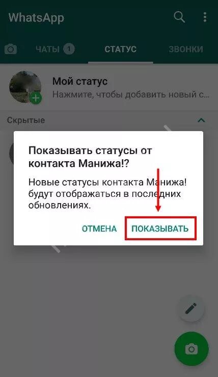 Статус анонимно