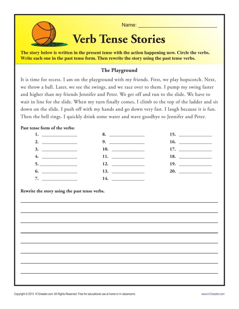 Circle the form of the verb