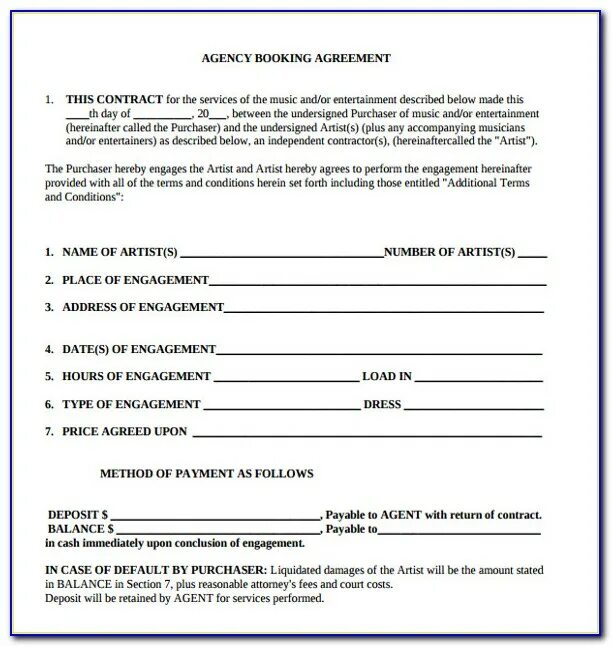 Book agency contract pdf. Book agency contract pdf. Breach of contract. Booking contract. Agent contract.