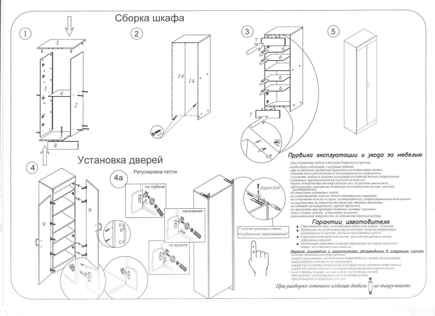 Схема сборки шкафа рим 180 - 84 фото