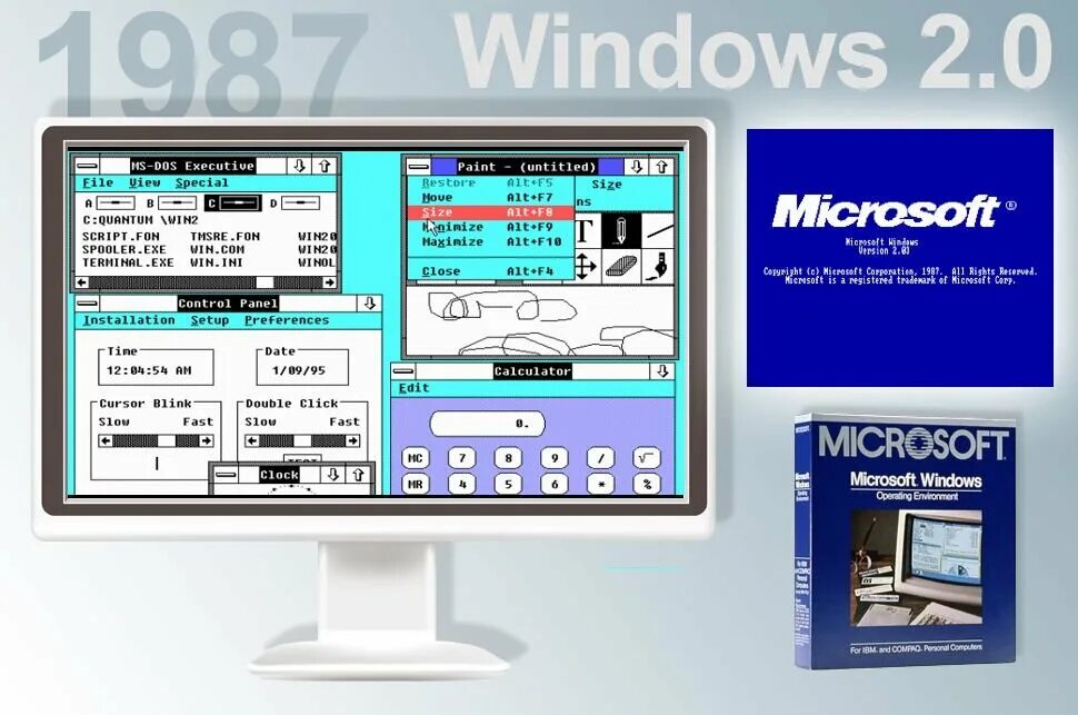 Получить windows 1. Windows 2.x. виндовс 2.0. windows 2.0 интерфейс. 1987 год windows 2.0.