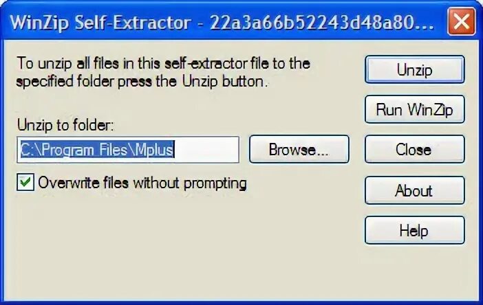 Winzip self extractor. Winzip self extractor