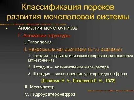 Аномалии мочеполовой системы