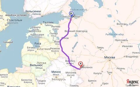 Санкт петербург смоленск маршрут