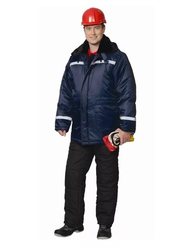 Оксфорд цв. Оксфорд. Оксфорд), черный/васильковый. Тк зимняя. Серый камыш.