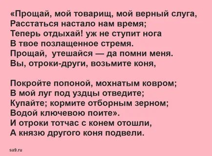 Текст привели коня
