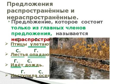 Подчеркни предложения осенью листья