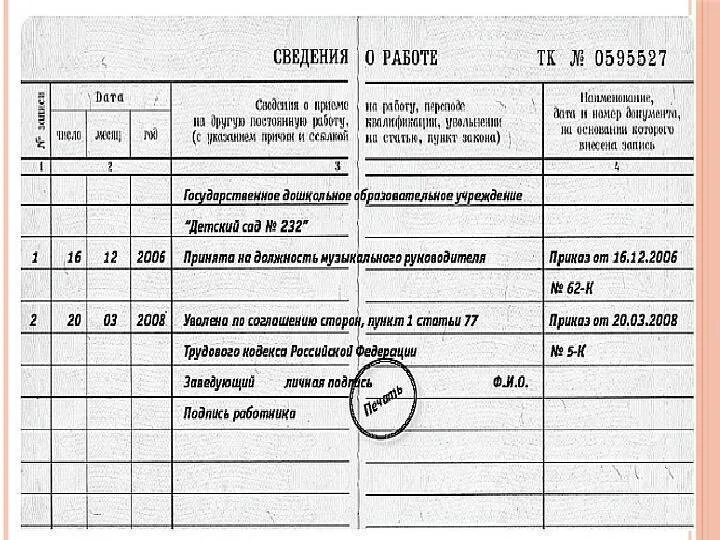 Уволена с выходом основного работника