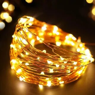 100 LED Fairy Lights, Flexible Copper Wire, Dimmable with Remote.