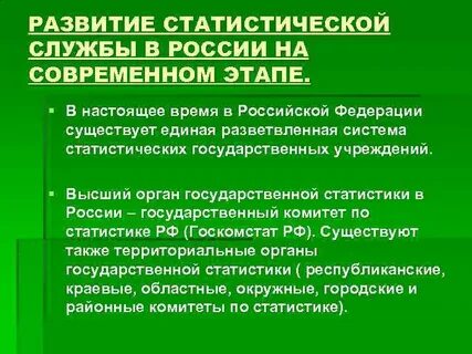 Организация статистических служб