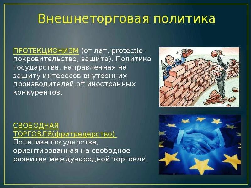 Внешнеторговая политика протекционизм. Внешнеторговая политика страны. Протекционизм это. Внешнеторгова яполиьика. Защита интересов внутренних производителей