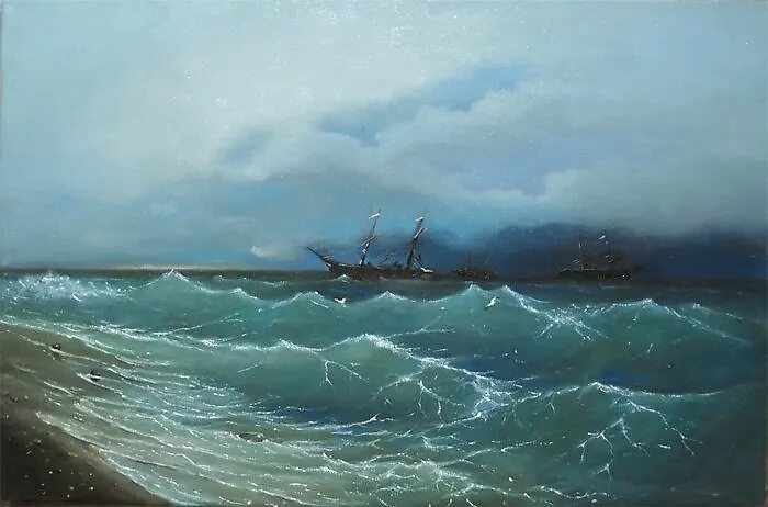 Гневное бурное море раскачивает корабль. Живопись кулов сергей. картины эрмитажа море. корабль в бурном море. картины с бушующим морем эрмитаж.