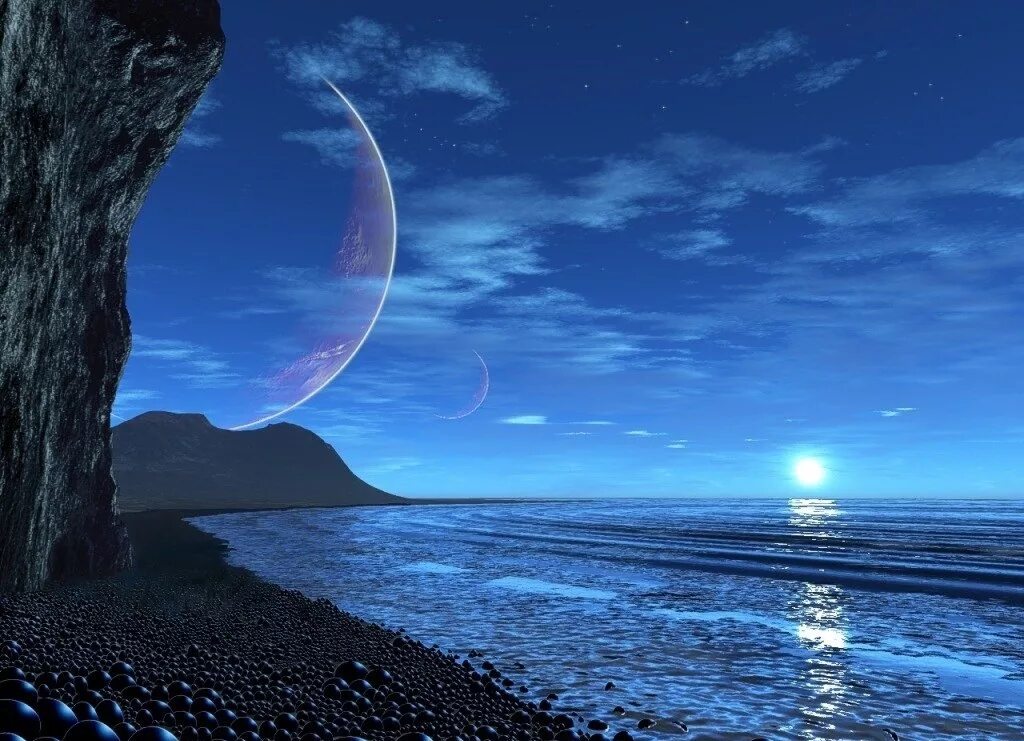 Это вечность где в морской воде. Фантастическое море. Море на другой планете. Луна и море. Море и космос.