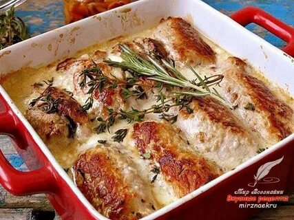 Рулетики с грибами из свинины в духовке