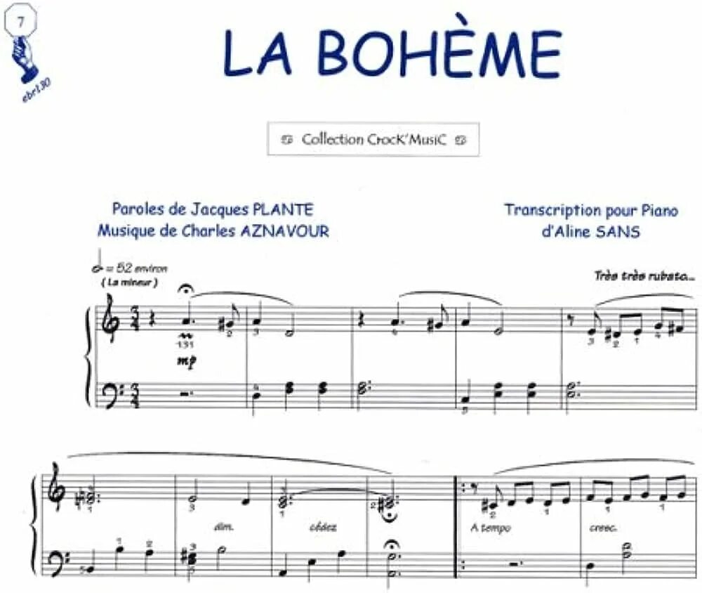 La Boheme Ноты. Ла Богема Азнавур Ноты для фортепиано. Богема Ноты для фортепиано.