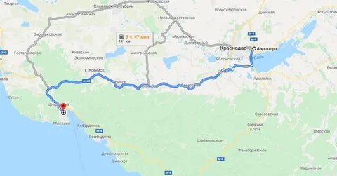 Расстояние от анапы до новороссийска на машине