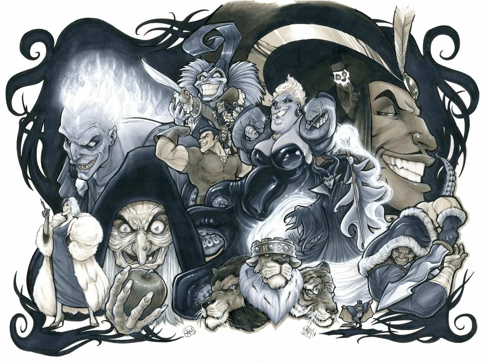 Уолт Дисней злодей. Disney Villains. Злодейка Дисней Малфой. Disney Villains Art.