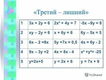 Система х у ху 6