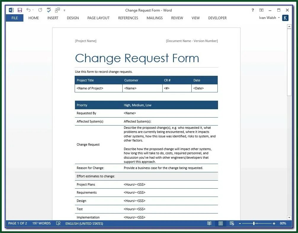 Change request form. Word Test Template. Test forms Microsoft. Change request пример.