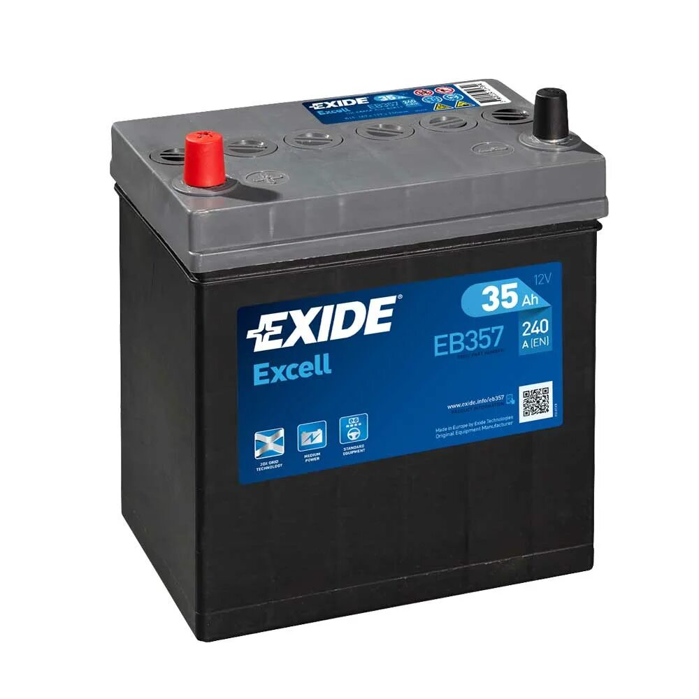 Аккумулятор линкс. Exide excell eb356 (35 а/ч). аккумулятор exide арт. &#039;eb356. одноразки exide. кроссовер exide.