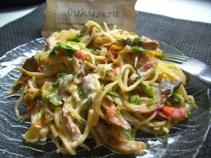 Паста с вешенками в сливочном