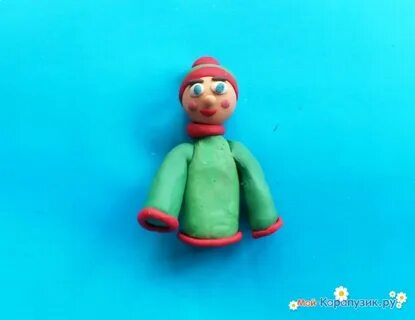 Лепка из пластилина лыжник