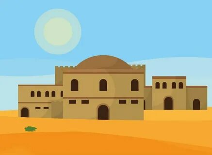 Нарисовать город в пустыне