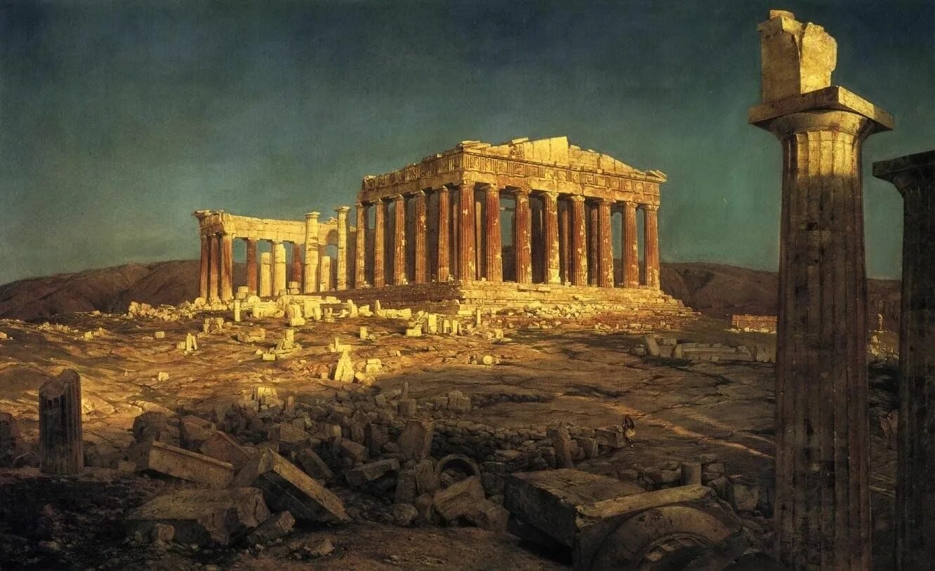 Наследие древности. Храм Парфенон в Афинах. Фредерик Эдвин чёрч the Parthenon. Афины Акрополь развалины Парфенона. Древняя Греция Акрополь Парфенон.