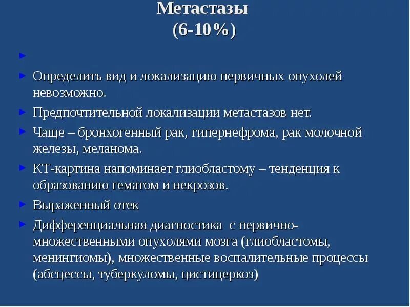 Дают ли метастазы метастазы