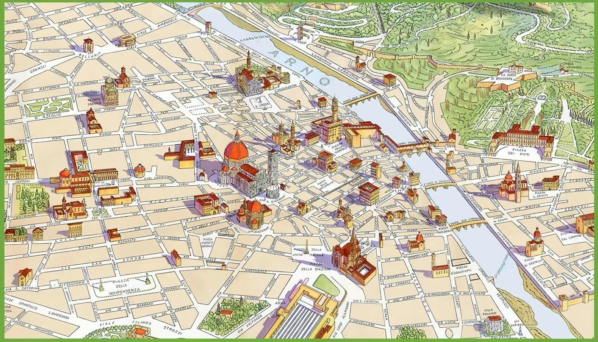 Карта Флоренции с достопримечательностями. Флоренция план города. Карта центра Флоренции. Флоренция карта города. Город центр возрождения
