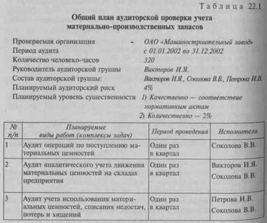 Общий план аудита