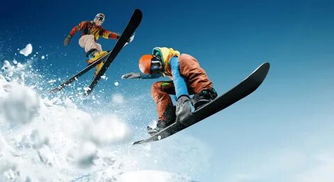 My friend skis