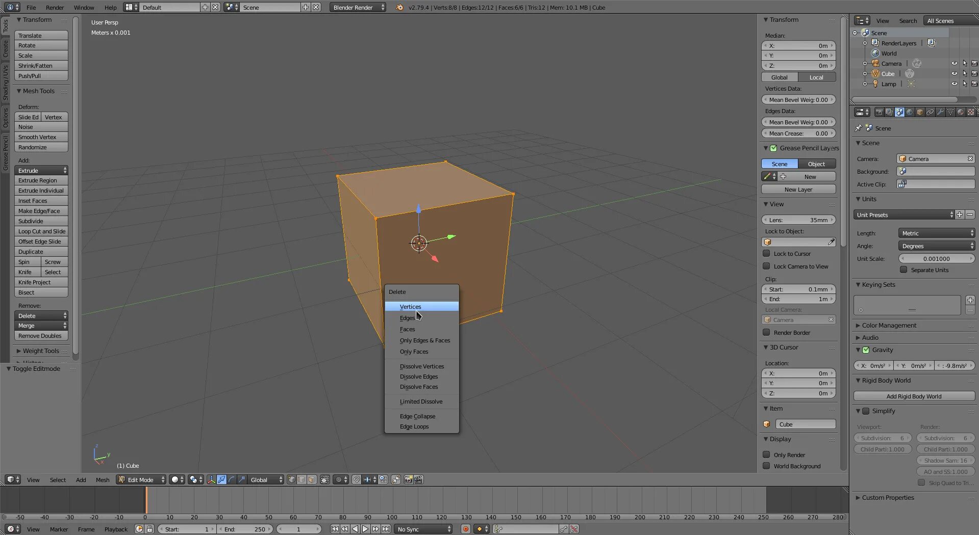 Как добавить вершину в blender