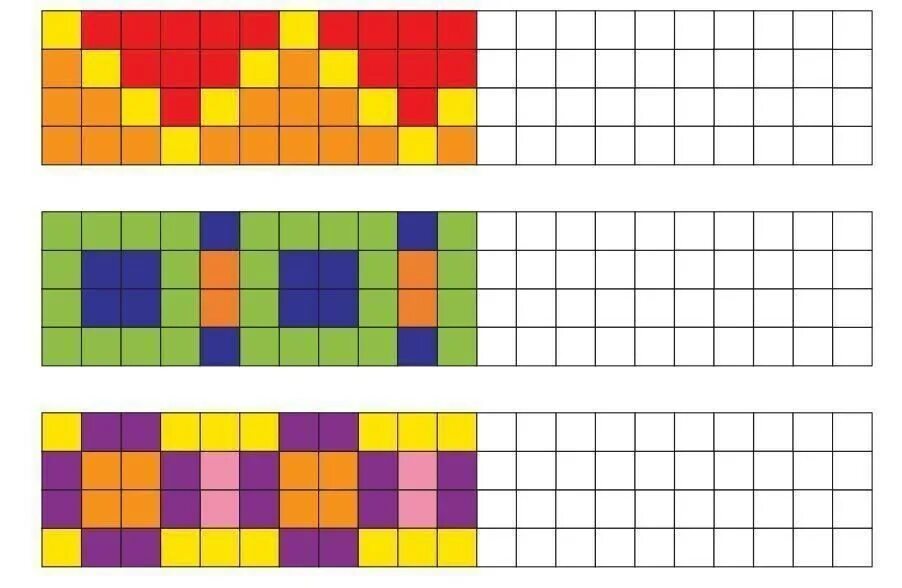 Задание повтори узор. «Продолжи узор» (модифицированный вариант методики г.ф. Кумариной). Продолжи узор. Продолжи узор по образцу. Повтори узор для дошкольников.