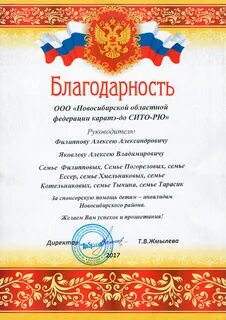 Благодарность за новогодние подарки