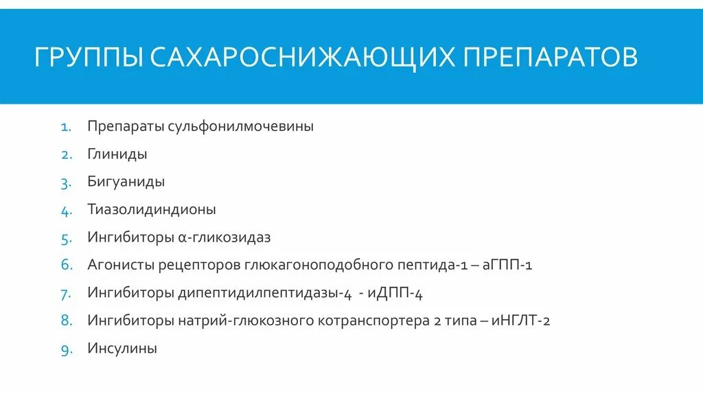 Группы сахароснижающих препаратов. Сахароснижающие таблетки. Препараты сульфонилмочевины. Глиниды препараты сахароснижающие.