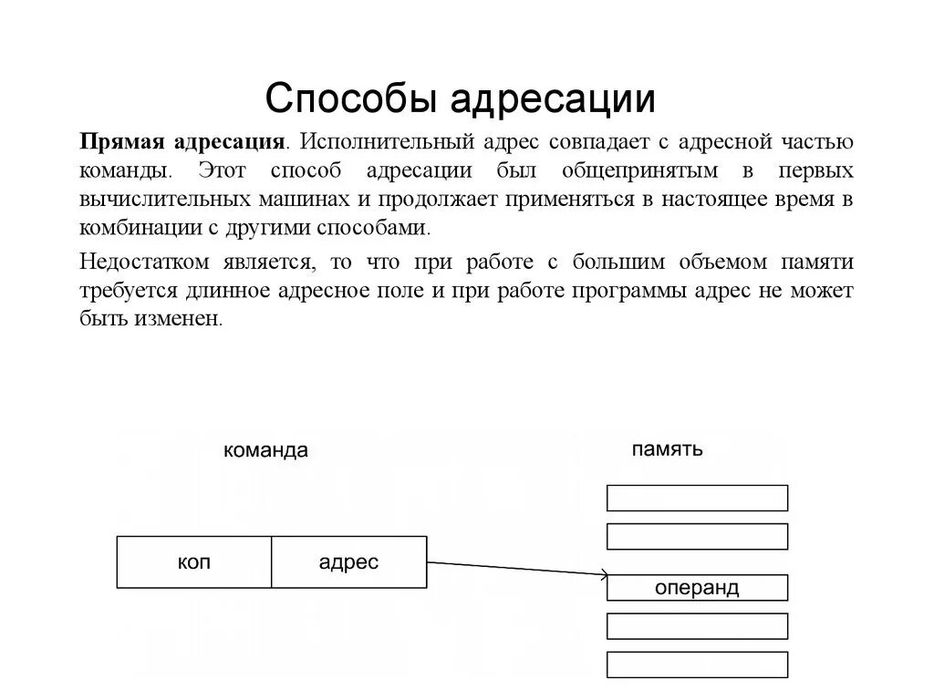 Косвенная регистровая адресация. Способы адресации. Исполнительный адрес операнда. Адресация со смещением. Исполнительный адрес это.