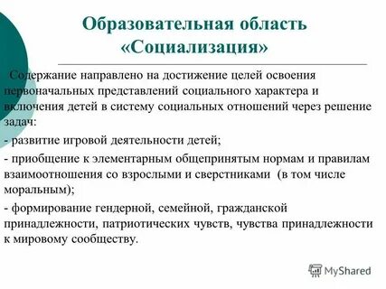 Социализация в сфере образования