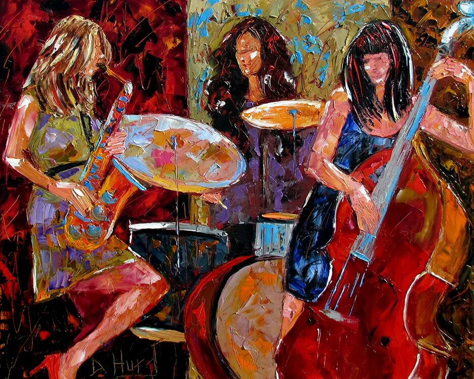 Jazz arts. Джаз в живописи. Картина музыкальные. Изображение музыкантов в живописи. Искусство джаза.