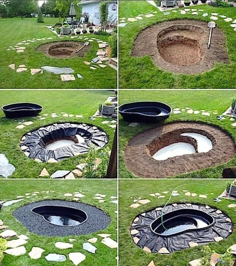 Декоративный водоем. Декоративный пруд на даче. Маленький пруд в саду. Водоем на участке. Как правильно сделать пруд.