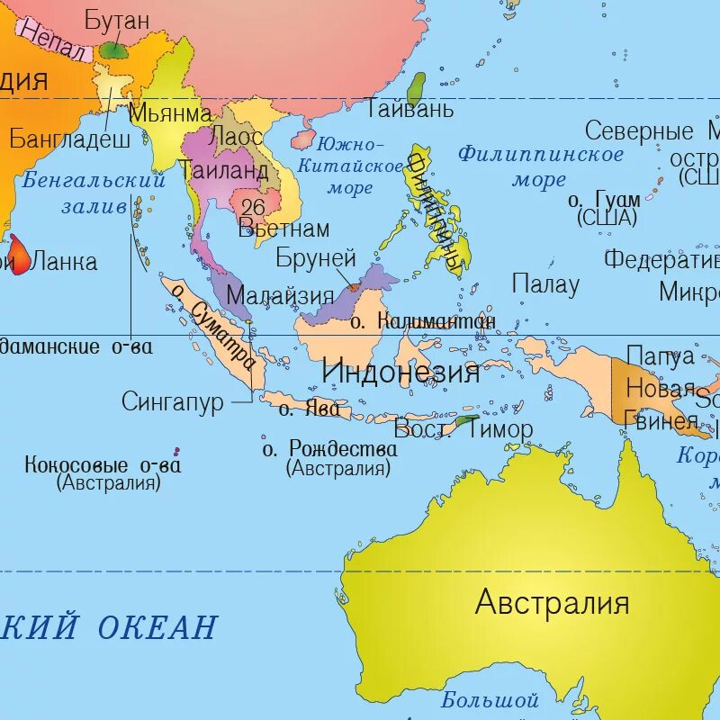 Индонезия с кем граничит на карте. Столица Индонезии на карте.