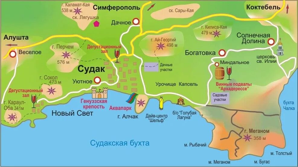 Судак на карте крыма. Карта крыма показать судак. Карта судака с достопримечательностями. Карта крыма показать судак. Судак на карте крыма.