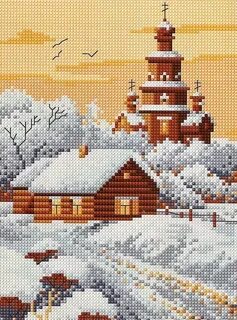 Зимний пейзаж крестом