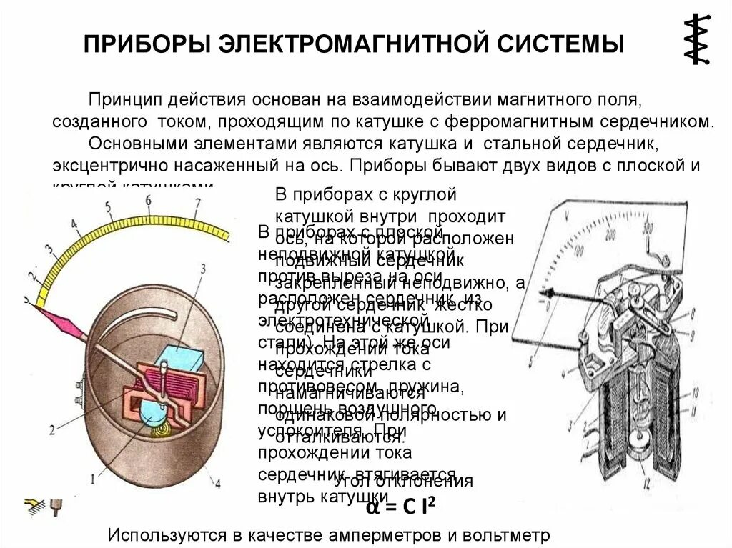 Прибор электромагнитной системы с круглой катушкой. Конструкция приборов электромагнитной системы. Электромагнитные приборы измерений устройство. Приборы электромагнитной системы схема.